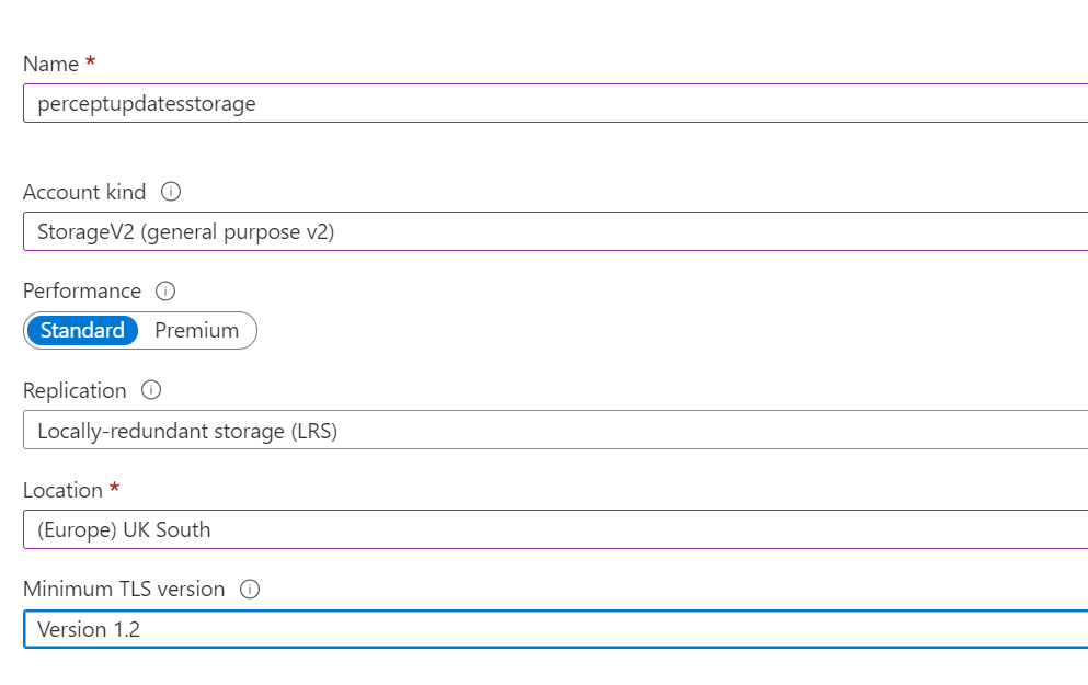 Creating the Storage Account