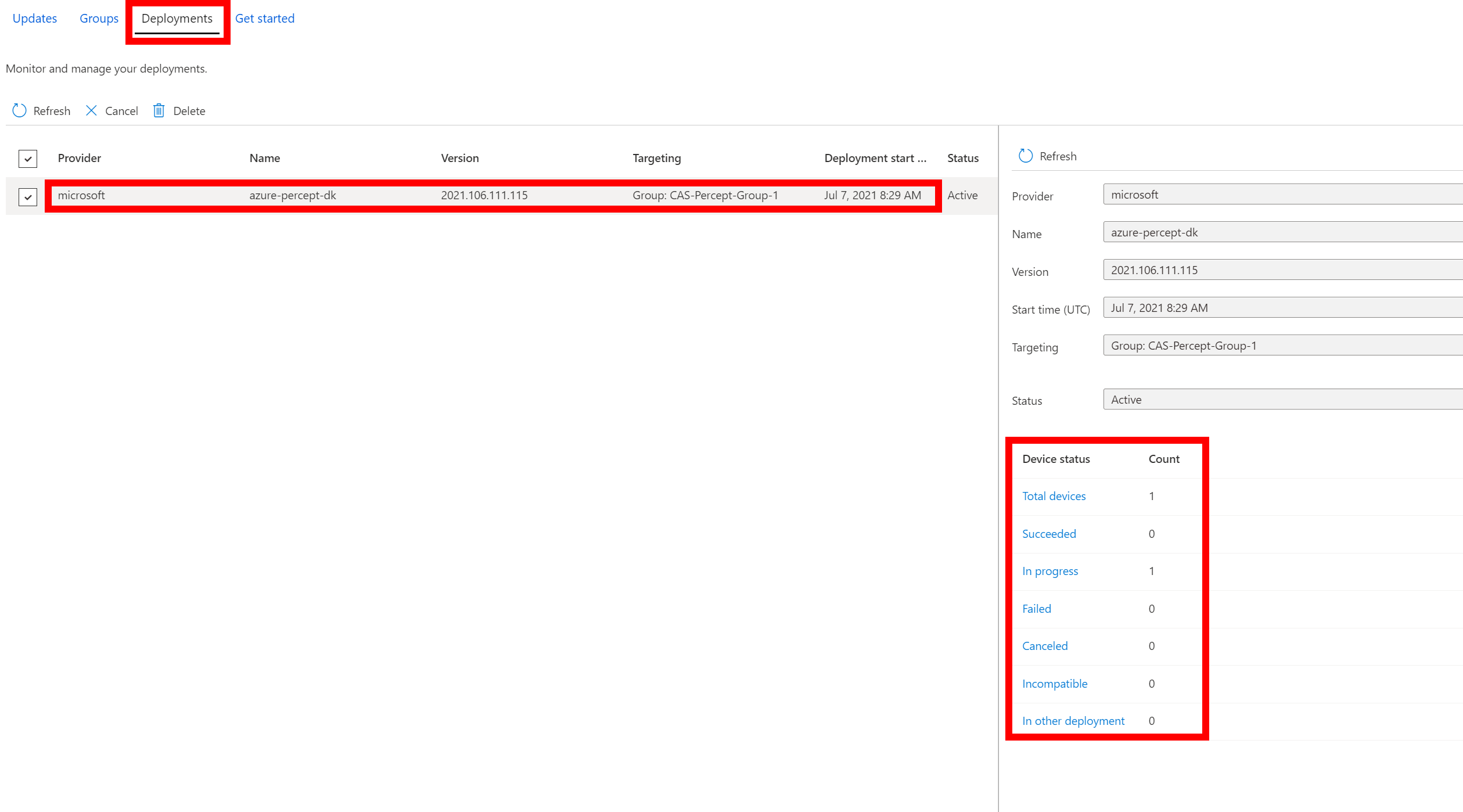 Progress of the Deployment