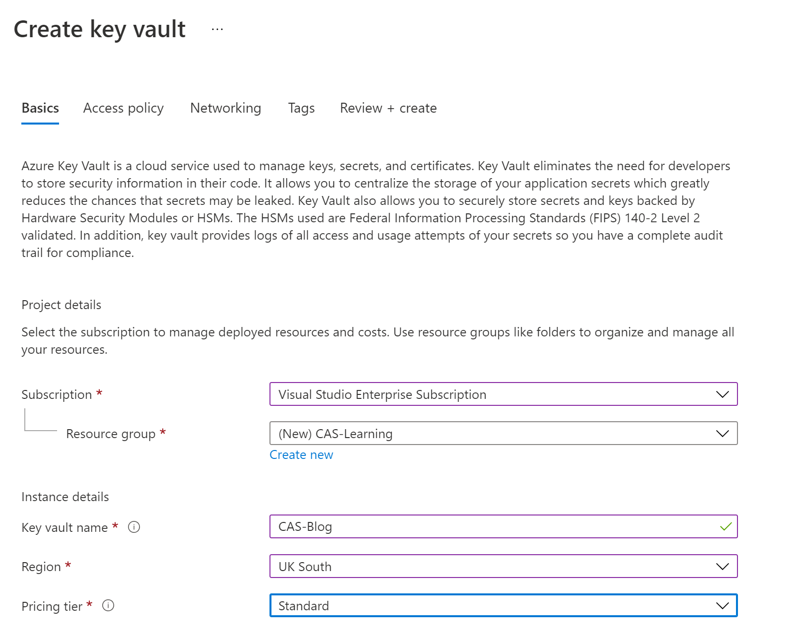 KeyVault Creation