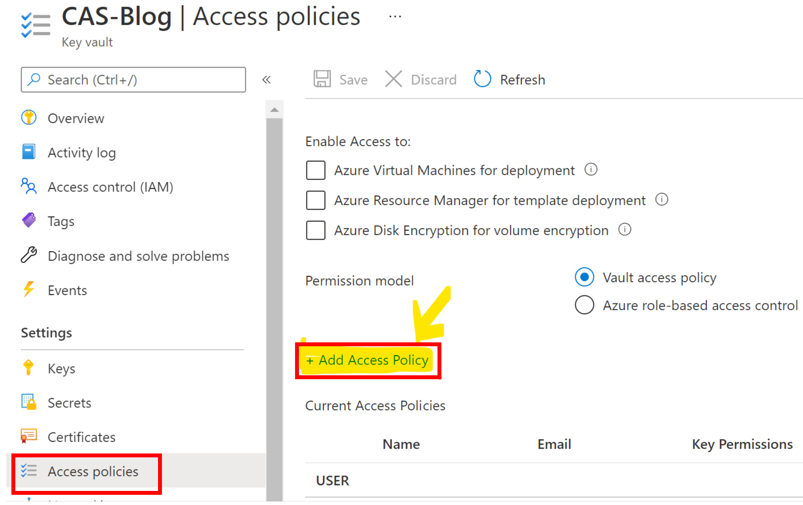 KeyVault Add Access Policy